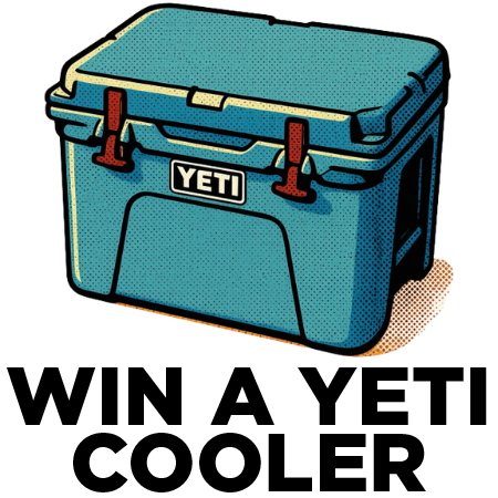 Yeti cooler in pop style with text 