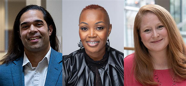 From left, Guha Krishnamurthi, Yvette Conyers, and Liz Myers