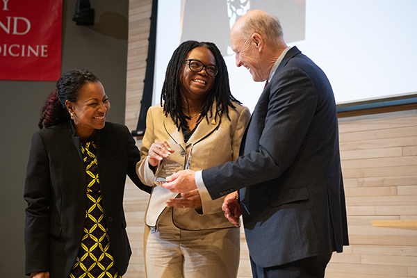 From left, Diane Forbes Berthoud, Tonya Webb, and Bruce Jarrell