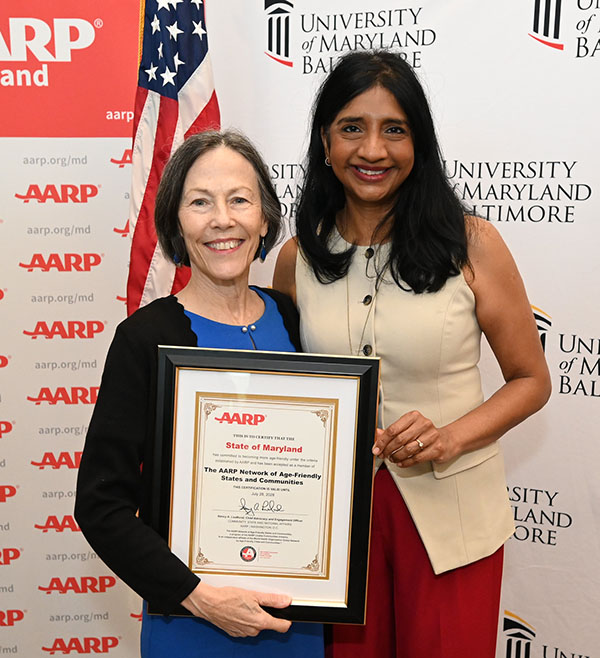 Carmel Roques, secretary, Maryland Department of Aging, and Aruna Miller, Lieutenant Governor of Maryland